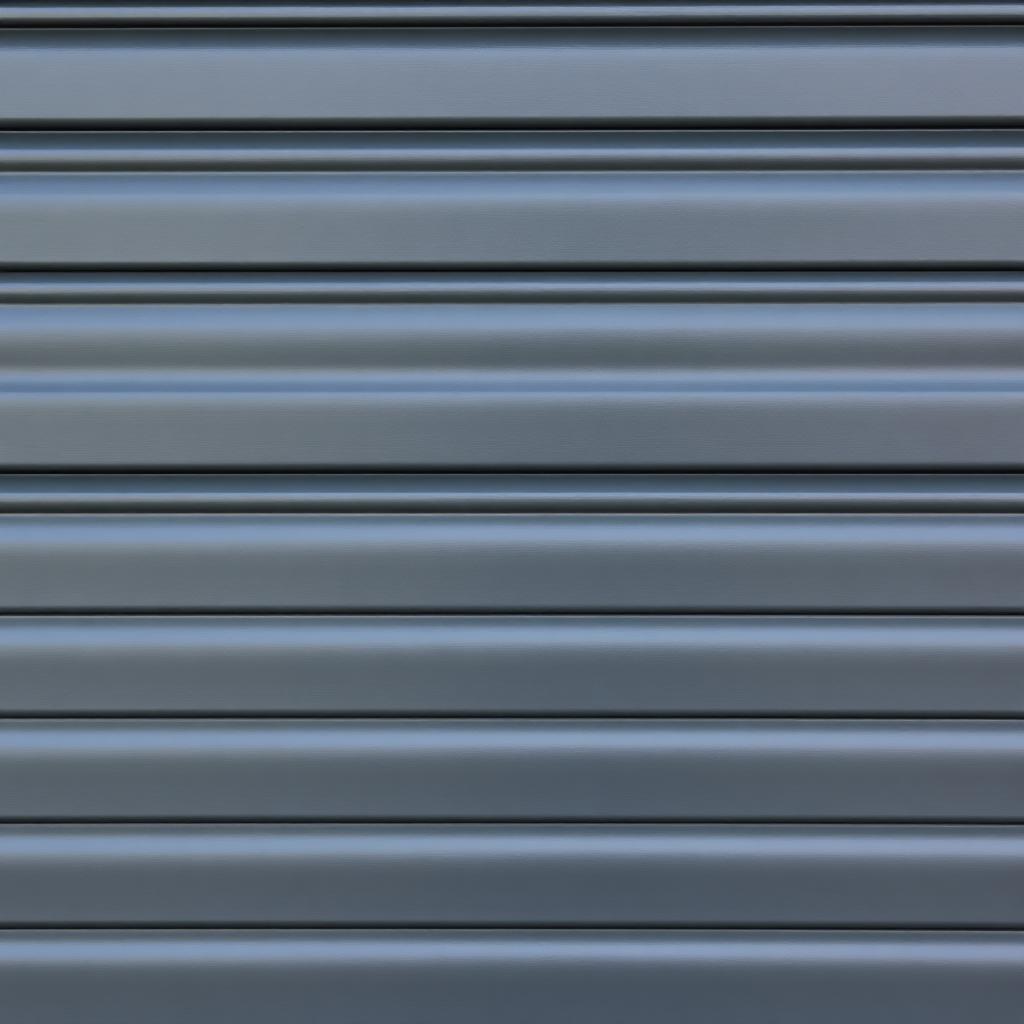 Close-up of a resprayed anthracite grey aluminium roller garage door.